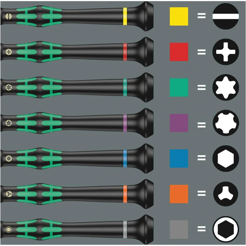 Wera atsuktuvų rinkinys 9715 05150106001, 24 vnt, PH PZ TX, putų įdėklas, ergonomiška rankena