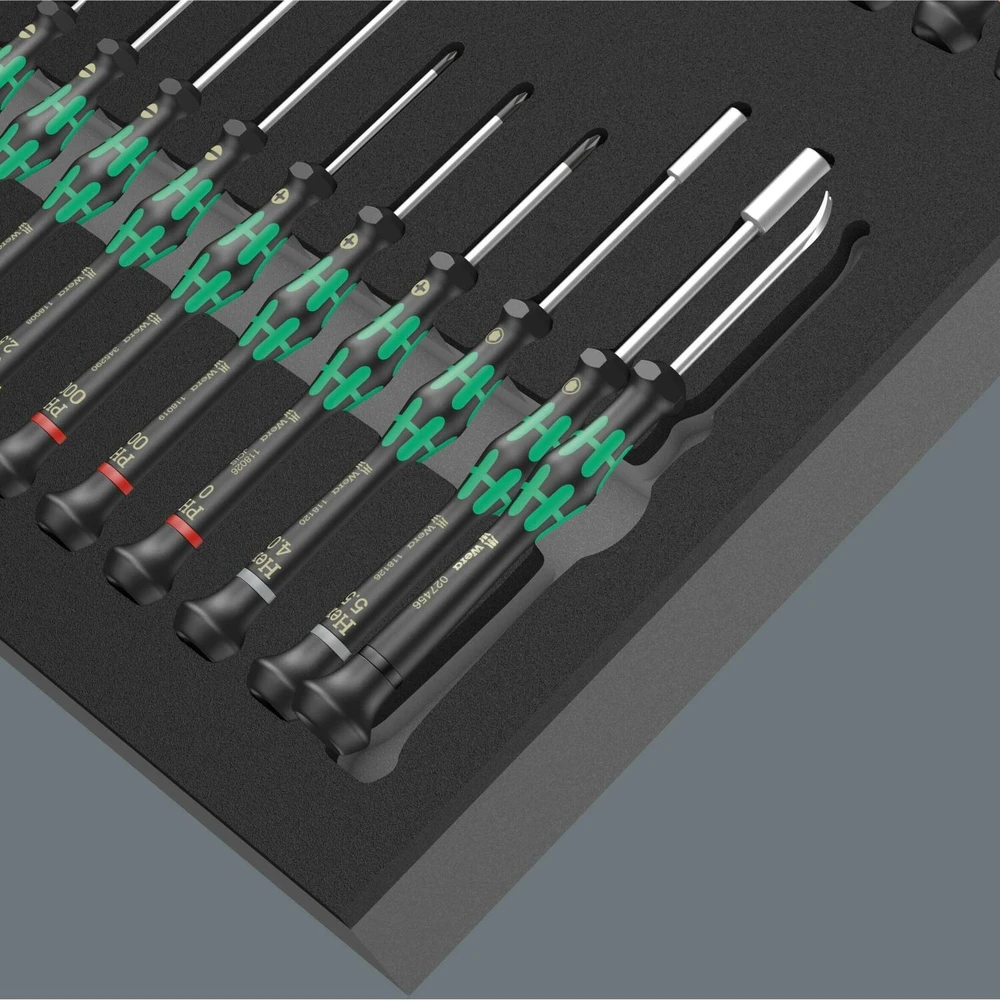 Wera atsuktuvų rinkinys 9715 05150106001, 24 vnt, PH PZ TX, putų įdėklas, ergonomiška rankena