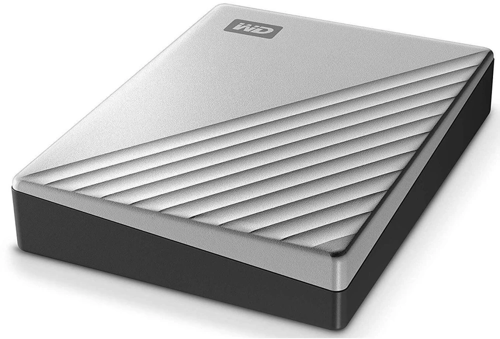 Kietasis diskas 2,5 Western Digital „My Passport Ultra Mac“ 4 TB su integruotu USB-C/USB3.0 HDD 6,4 cm 2,5 colio metalinės apdailos RTL nešiojamas išorinis diskas