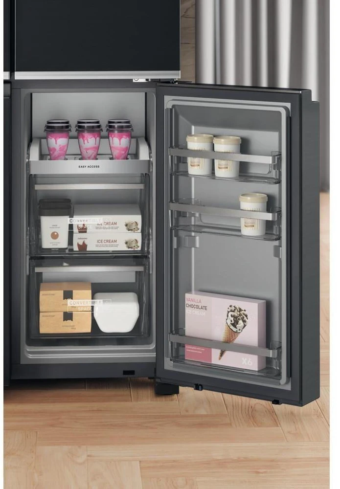 Whirlpool Šaldytuvas | WQ9I FO2BX EF | Energy efficiency class E | Free standing | Side by side | Height 187.6 cm | No Frost system | Šaldytuvas net capacity 355 L | Šaldiklis net capacity 237 L | Ekranas | 41 dB | Juodas