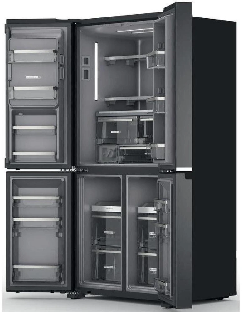 Whirlpool Šaldytuvas | WQ9I FO2BX EF | Energy efficiency class E | Free standing | Side by side | Height 187.6 cm | No Frost system | Šaldytuvas net capacity 355 L | Šaldiklis net capacity 237 L | Ekranas | 41 dB | Juodas