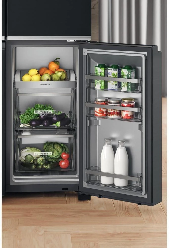 Whirlpool Šaldytuvas | WQ9I FO2BX EF | Energy efficiency class E | Free standing | Side by side | Height 187.6 cm | No Frost system | Šaldytuvas net capacity 355 L | Šaldiklis net capacity 237 L | Ekranas | 41 dB | Juodas