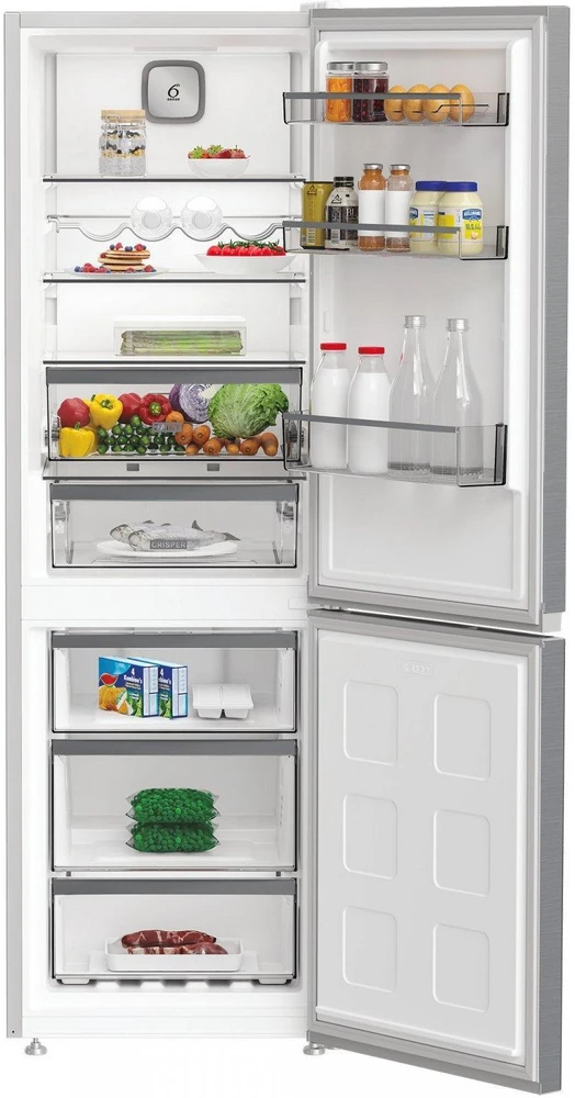 Whirlpool Šaldytuvas | WHK 26364 XP7E | Energy efficiency class B | Free standing | Combi | Height 186.5 cm | No Frost system | Šaldytuvas net capacity 210 L | Šaldiklis net capacity 106 L | 35 dB | Pearl Inox