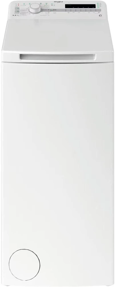 Whirlpool | Skalbimo mašina | TDLR 55140S | Energy efficiency class C | Top loading | Skalbimo talpa 5.5kg | 1100 RPM | Gylis 60 cm | Plotis 40 cm | Digital | Baltas