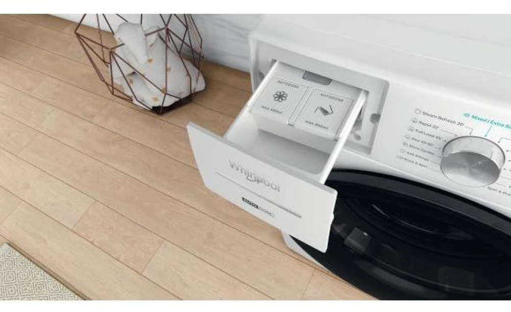 Whirlpool Skalbimo mašina | W8 99AD SILENCE EE | Energy efficiency class A | Front loading | Skalbimo talpa 9kg | 1400 RPM | Gylis 64.3 cm | Plotis 59.9 cm | LCD | Steam function | Direct drive | Baltas