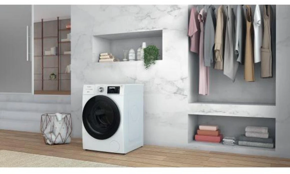 Whirlpool Skalbimo mašina | W8 99AD SILENCE EE | Energy efficiency class A | Front loading | Skalbimo talpa 9kg | 1400 RPM | Gylis 64.3 cm | Plotis 59.9 cm | LCD | Steam function | Direct drive | Baltas