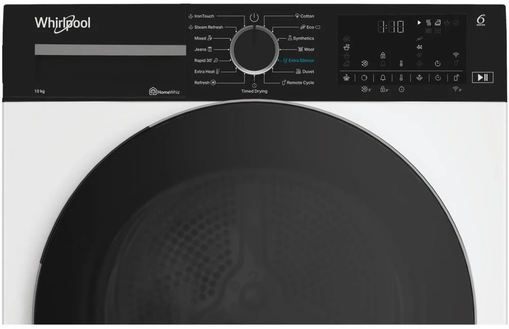 Džiovyklė Whirlpool WP C10X WBS EE skalbimo mašina su džiovintuvu, laisvai pastatoma, priekinio pakrovimo, 10 kg, balta