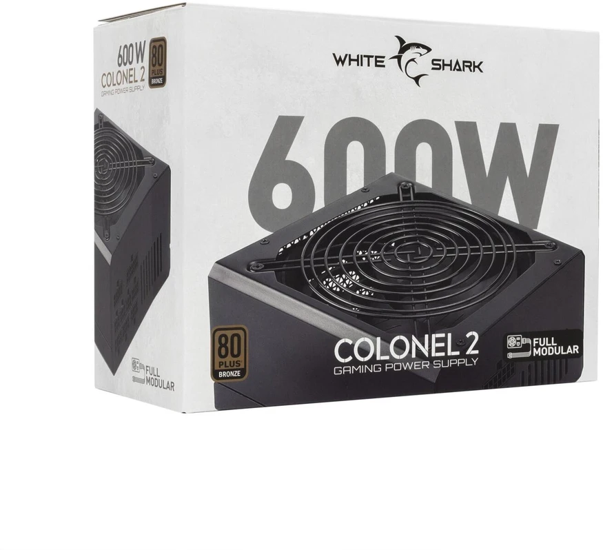 White Shark Baltas Shark Baltas Shark GPSU-B600S Colonel-2 600 W 80+ Bronze pilnai modulinis maitinimo blokas
