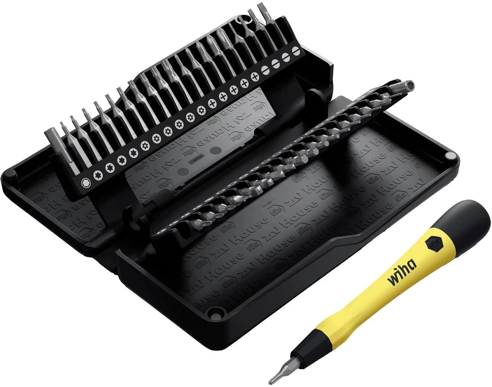 Wiha Zai home micro bit set, 42 pieces (juodas, incl. bit holder with ESD handle)