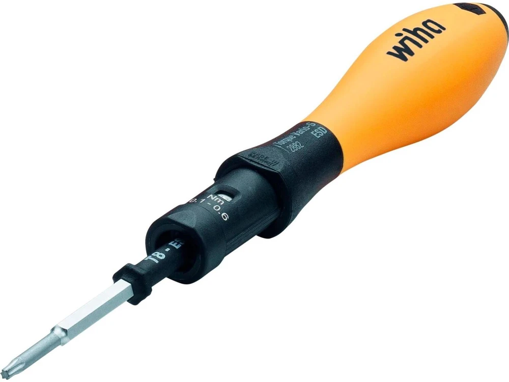 Wiha Drehmoment-Schraubendreher Set TorqueVario-S Micro ESD (juodas/gelb, 18-teilig, 0,1 - 0,6Nm)
