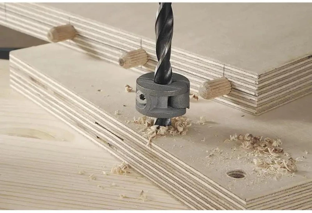 Wolfcraft grąžtas 6 mm kaiščio grąžtas + Wolfcraft stabdis
