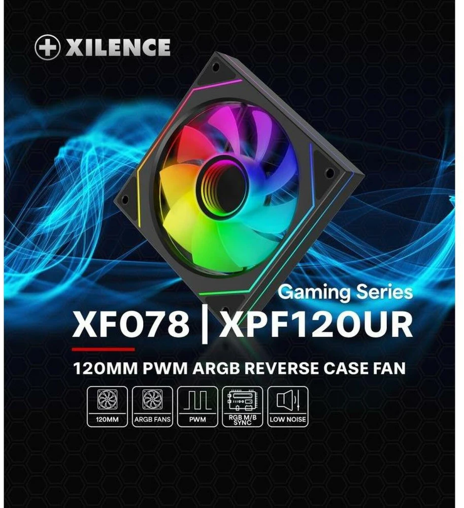 Ventiliatorius Xilence Gaming Series XPF120UR.ARGB 120mm PWM ARGB Reverse juodas (XF078)