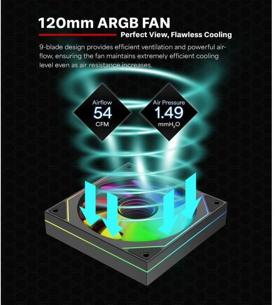 Ventiliatorius Xilence Gaming Series XPF120U.ARGB 120mm PWM ARGB juodas (XF076)