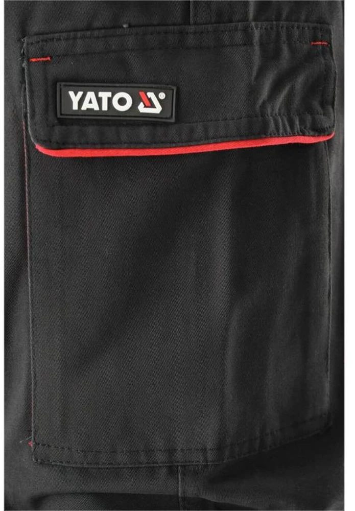 Yato Patogios darbo kelnės vyrams, dydis S, medvilniniai darbo drabužiai, juodos ir raudonos