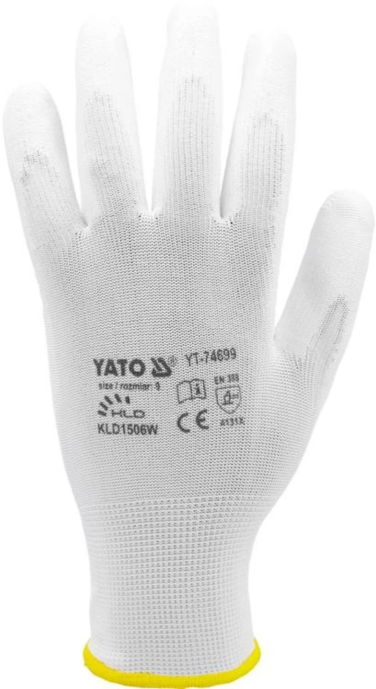 YATO RĘKAWICE NYLON/PU balta 10 7470