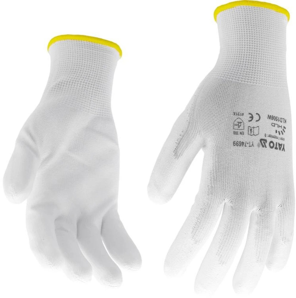 YATO RĘKAWICE NYLON/PU balta 10 7470
