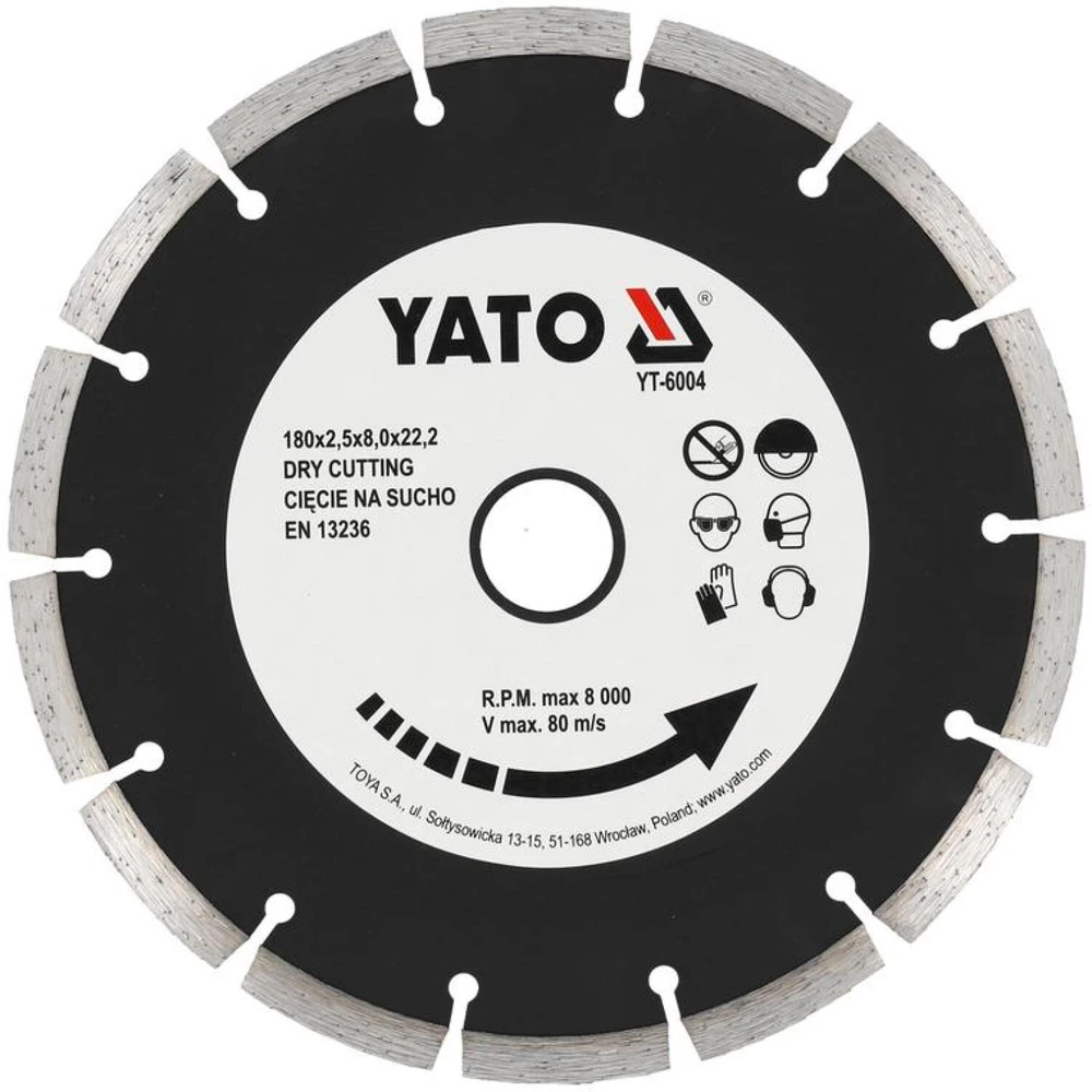Yato DEIMANTINIS DISKAS, SEGMENTAS 180 MM