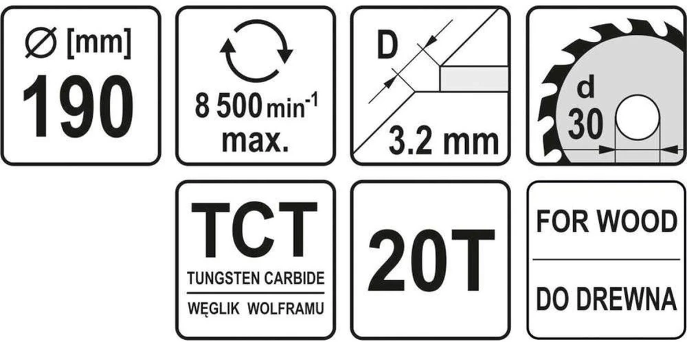 Yato Diskinis pjūklas medienai 190x20x30mm (YT-60488)