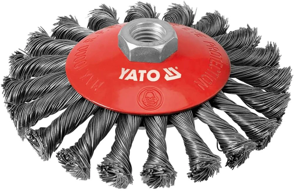 Yato Toya Sa Poland Šepetys vielinis susuktas lėkštės tipo | nerūdijantis plienas | INOX | M14 | 125 mm (YT-4764)