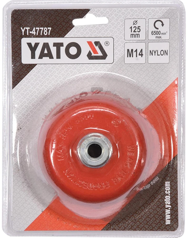 Nailoninis apvalus šepetys Yato YT-47787; 125 mm