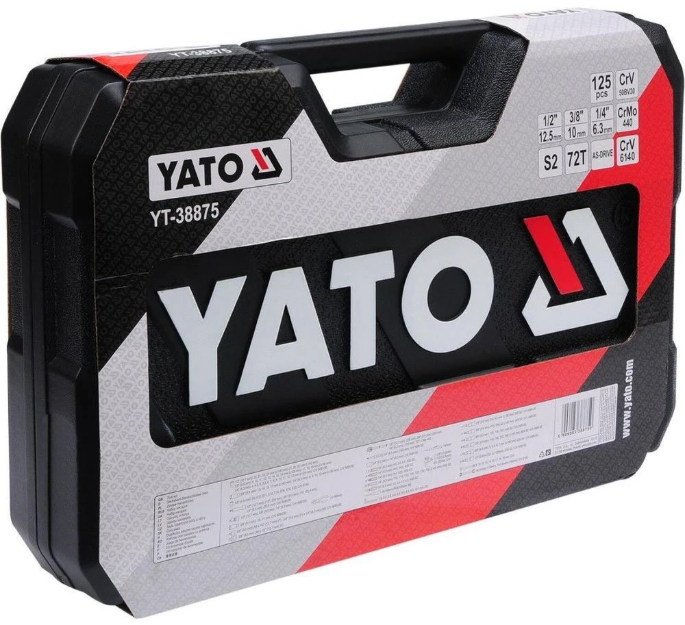 YATO Įrankių rinkinys 126 vnt. 1/2" / 3/8" / 1/4" 38875