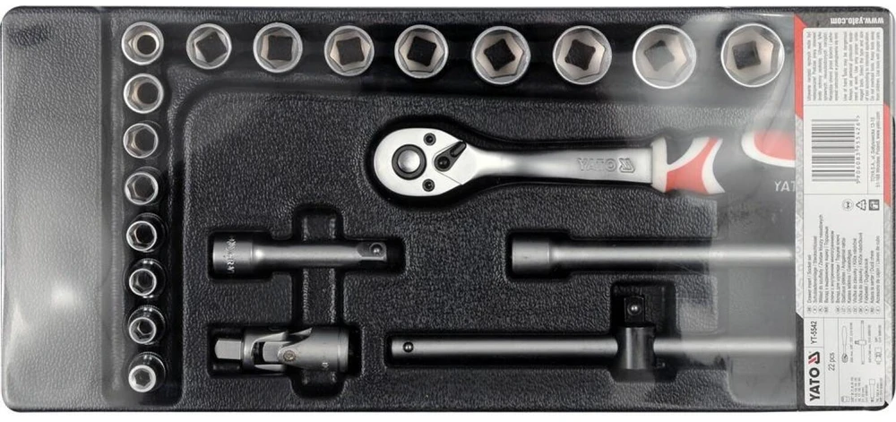 YATO DRAWER INSERT 3/8 "ĮRANKIŲ RINKINYS 22vnt.