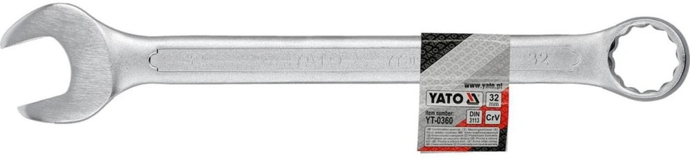 YATO KLUCZ PŁASKO-OCZKOWY 32mm, Z POLEROWANĄ GŁÓWKĄ 0360