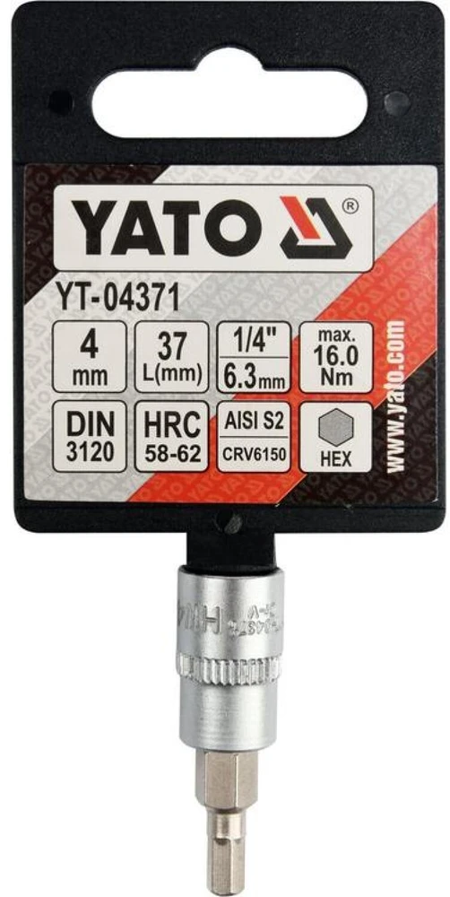 Yato Toya Sa Poland Antgalis įpresuotas į galvutę | 6,3 mm (1/4") | hex šešiakampis 4 mm (YT-04371)
