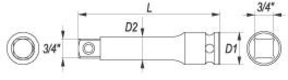 YATO smūginis prailgintuvas 3/4" 100mm 1160