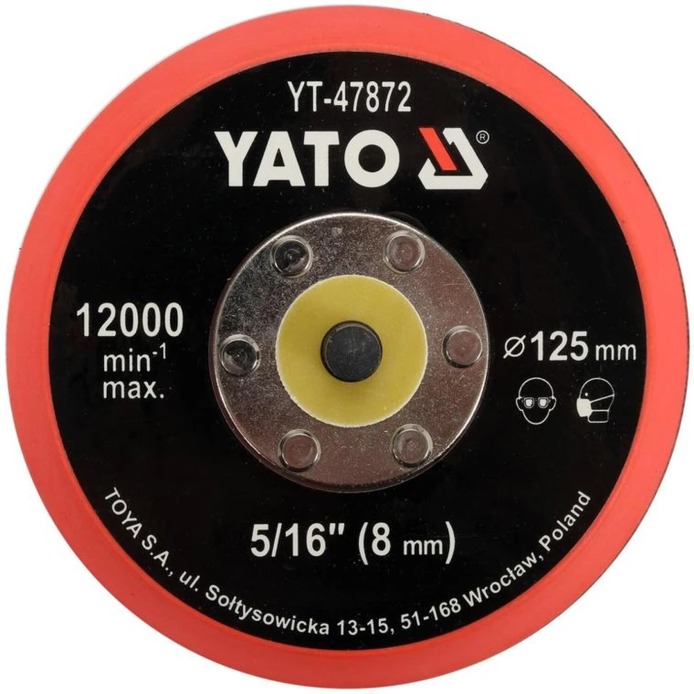YATO DISKAS / POLIRAVIMO PLOKŠTELĖ SU VELCRO 125mm 5/16"