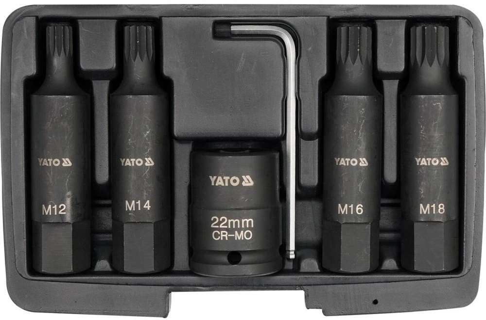 Yato SPLINE IMPACT BITS SET 3/4'', 6 vnt.