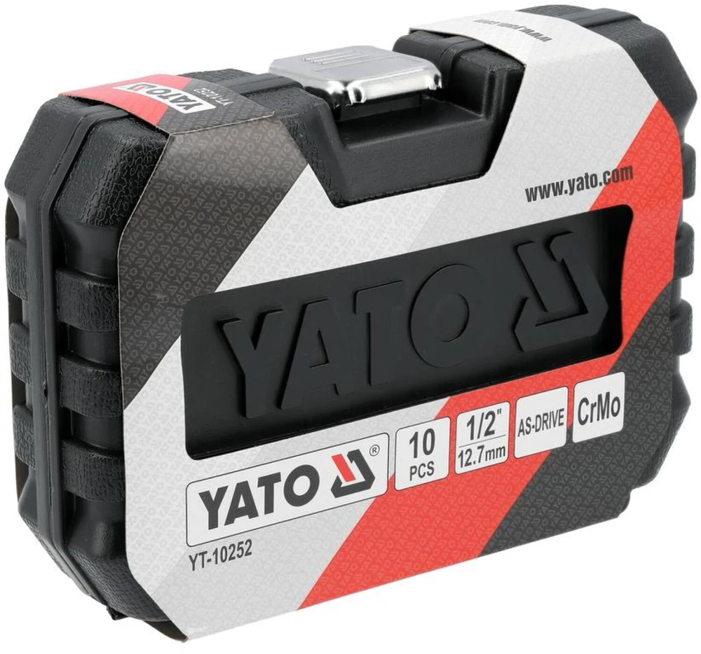 Yato Toya Sa Poland Smūginių trumpų galvučių rinkinys – AS-Drive, CrMo – 1/2", 10 vnt (YT-10252)