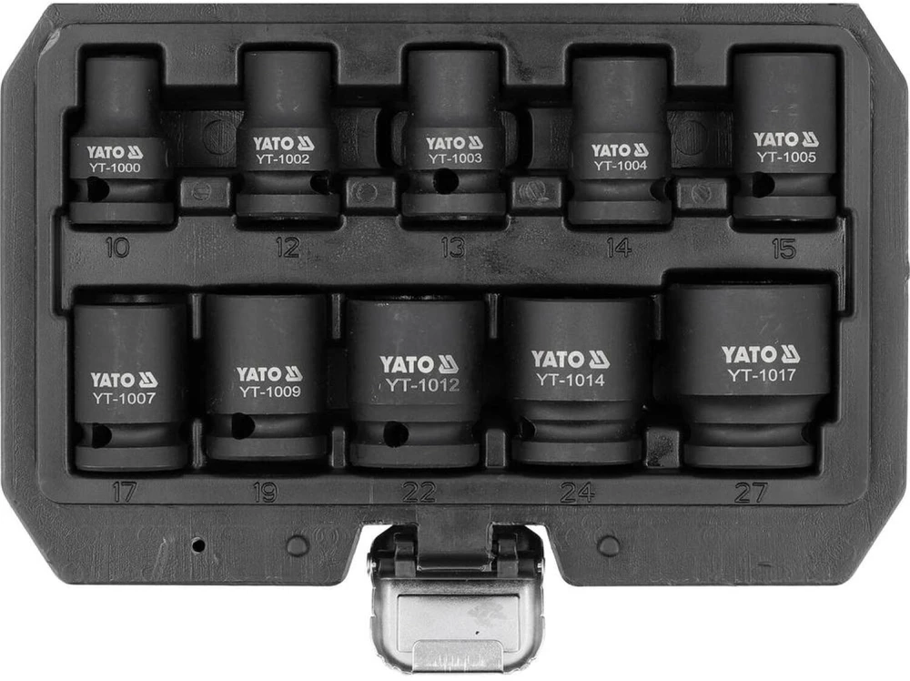 Yato Toya Sa Poland Smūginių trumpų galvučių rinkinys – AS-Drive, CrMo – 1/2", 10 vnt (YT-10252)