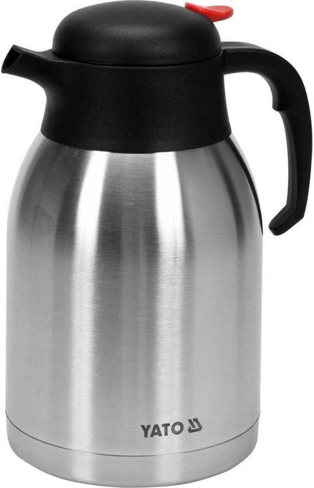 Yato Toya Sa Poland Stalinis termosas su mygtuku | nerūdijantis plienas 201 | 2,0 l | dviguba sienelė | satininė apdaila (YG-07014)