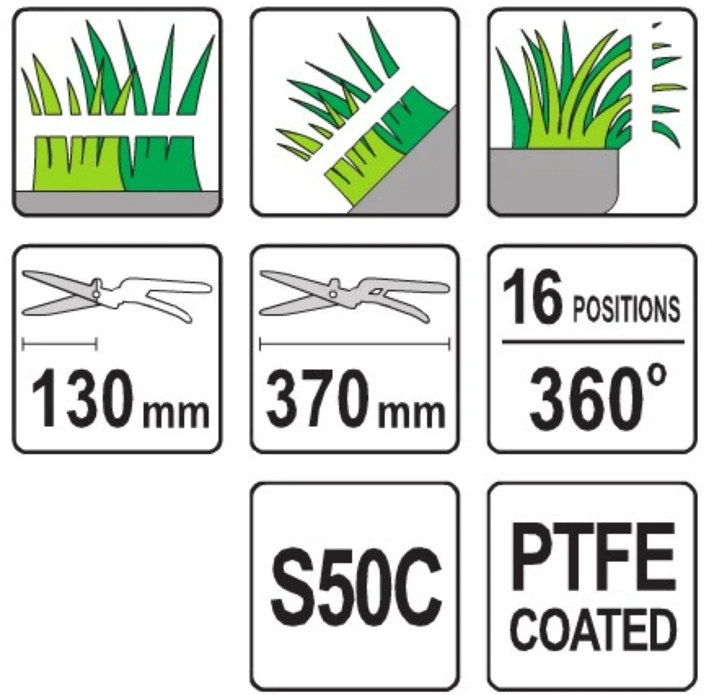 YATO NOŻYCE DO TRAWY 360^, 16-POZYCYJNE 8854