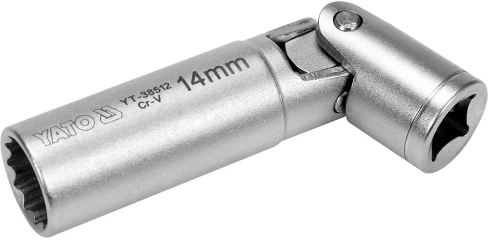 Yato Toya Sa Poland Galvutė žvakėms 12-kampė | šarnyrinė, magnetinė | 10 mm (3/8") | 14 mm (YT-38512)