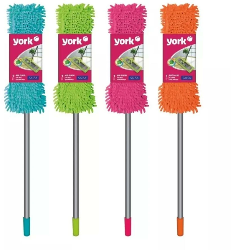 Grindų šluota-šluostė York Mop Salsa, su kotu, 38,8 x 9 cm, spalva atsitiktinė
