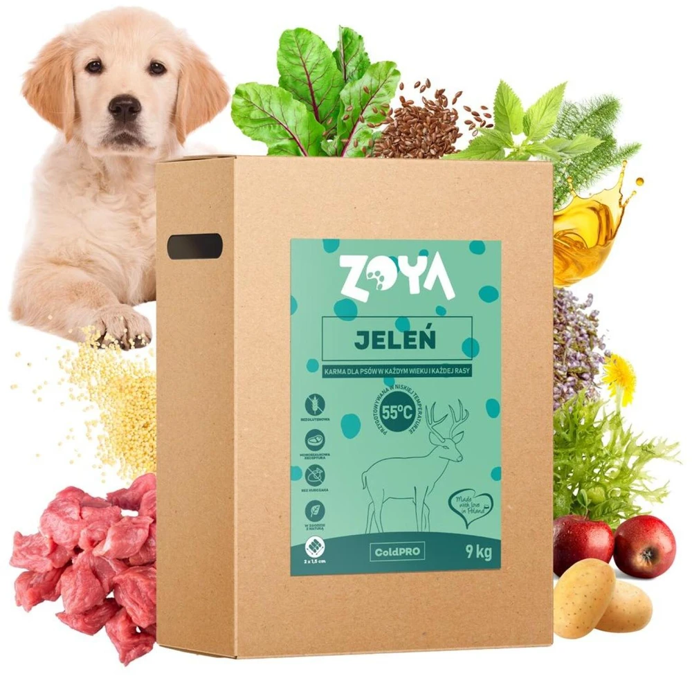 Šunų Maistas - ZOYA ColdPRO Elnių Sausas 9kg Be Glitimo 26% Baltymų