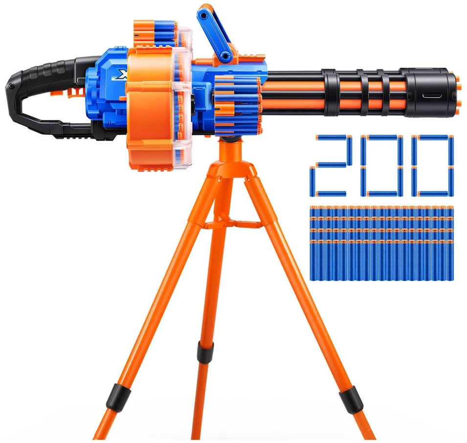 Zuru Insanity Motorized Dart Storm Blaster 36918, 27m, 200 šūviai, 2 vamzdžiai, 2 būgnai, 4 dėtuvės, stovas, 8+ metai