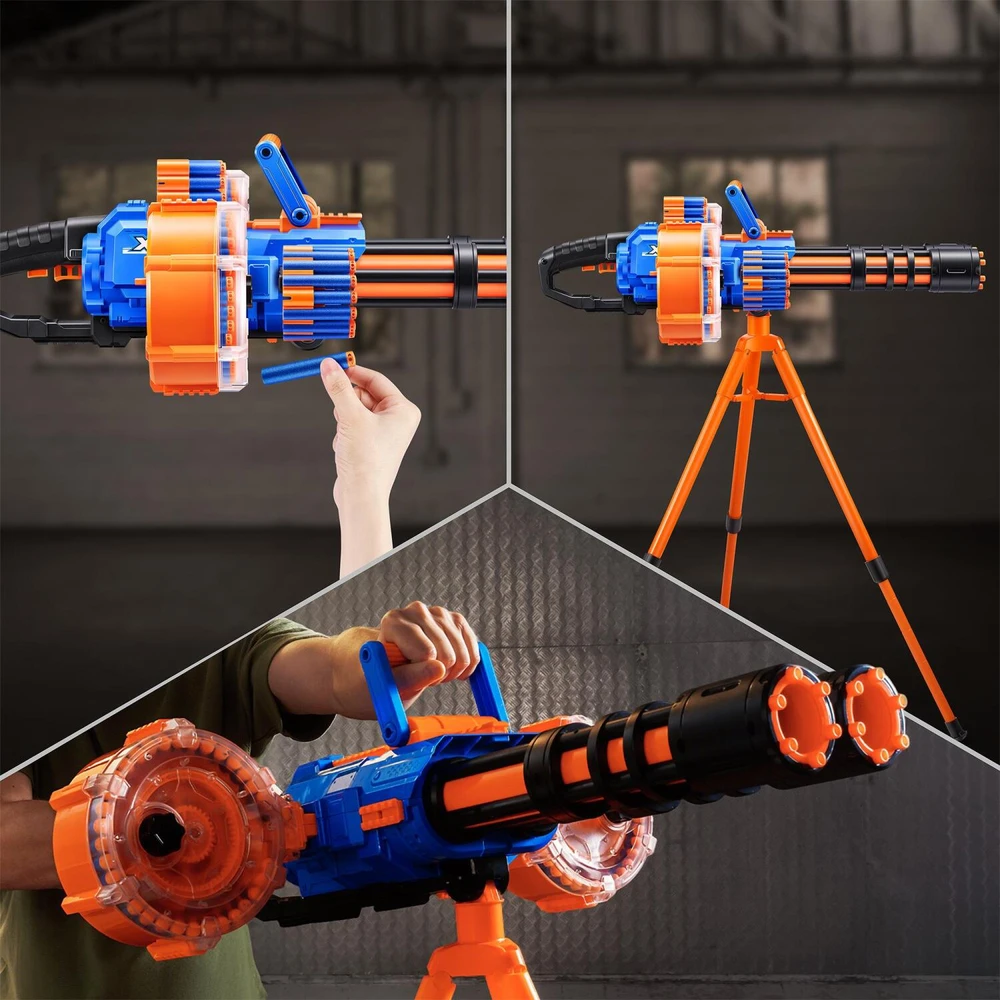 Zuru Insanity Motorized Dart Storm Blaster 36918, 27m, 200 šūviai, 2 vamzdžiai, 2 būgnai, 4 dėtuvės, stovas, 8+ metai