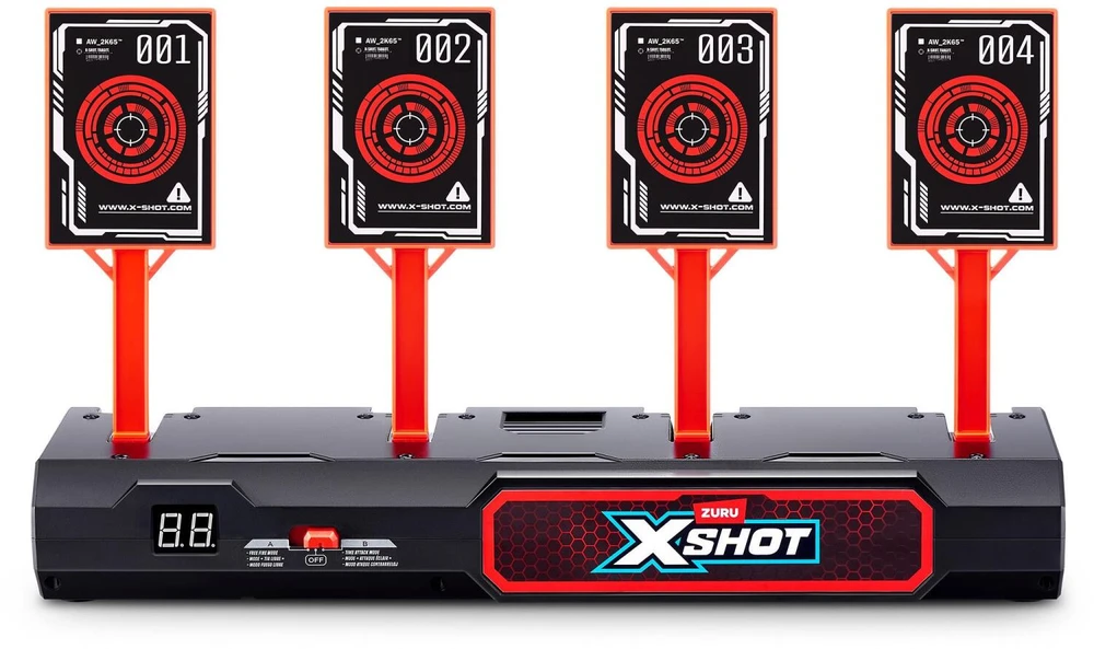 Zuru X-SHOT elektroninis taikinys 36829, 4 taikinių laukai, automatinis taškų skaitiklis, juodas, plastikas, nuo 8 metų