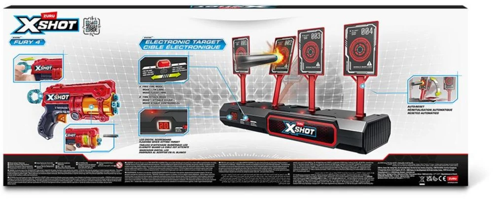 ZURU XSHOT Interaktive Zielscheibe & Fury 4 2er Pack