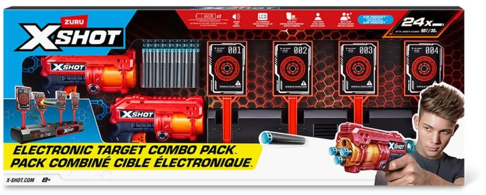 ZURU XSHOT Interaktive Zielscheibe & Fury 4 2er Pack