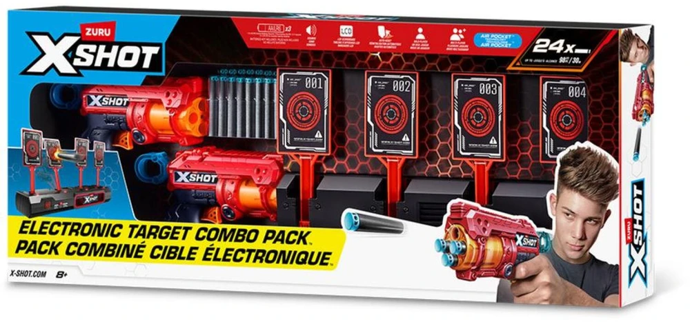 ZURU XSHOT Interaktive Zielscheibe & Fury 4 2er Pack