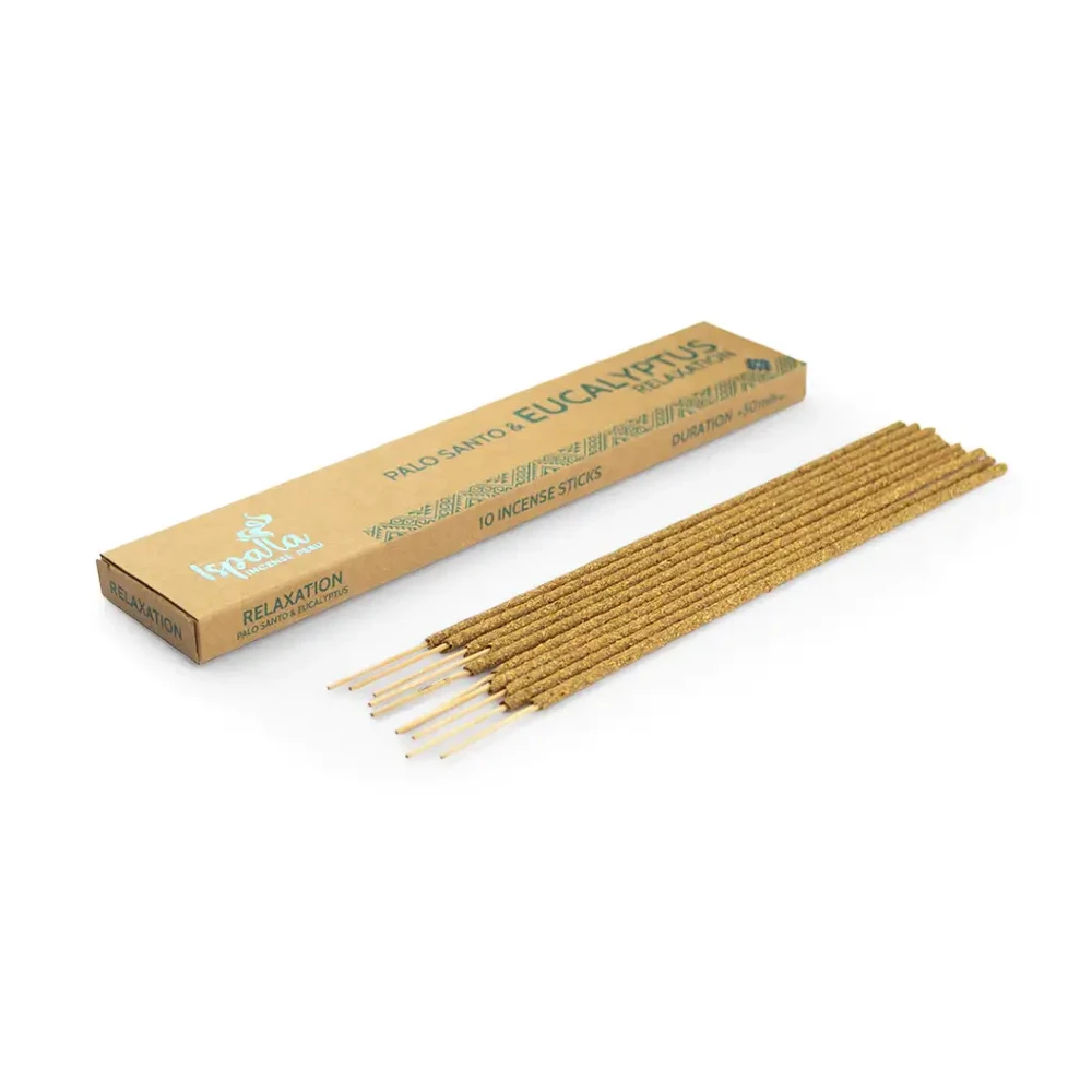 Ispalla Incense Peru Palo Santo smilkalų lazdelės Eucalyptus Relaxation, Ispalla, 10 vnt.