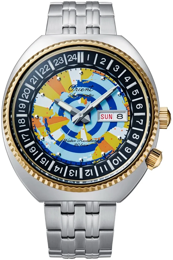 Orient Revival Pasaulio Žemėlapis Automatinis RA-AA0E08Y39B Vyriškas Laikrodis