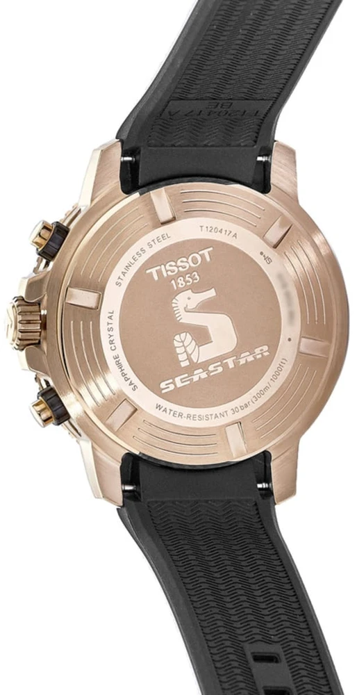 Rankinis laikrodis TISSOT Seastar 1000 Chronograph T120.417.37.051.00 (vyrams), juoda