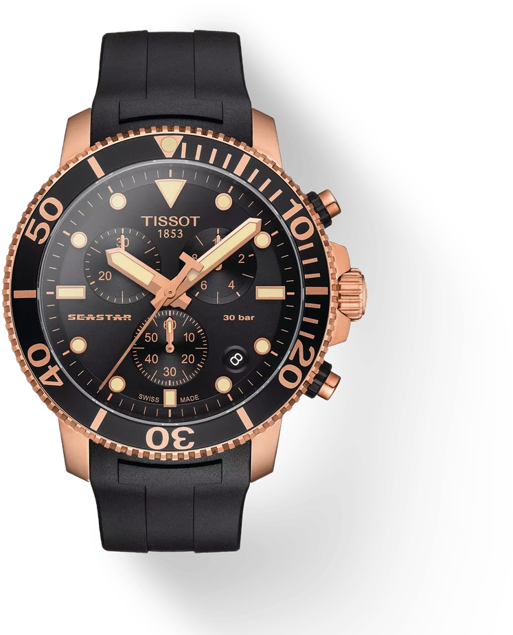 Rankinis laikrodis TISSOT Seastar 1000 Chronograph T120.417.37.051.00 (vyrams), juoda