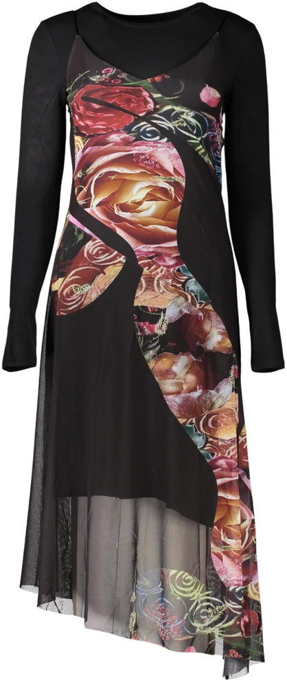 Suknelė DESIGUAL 26WWVK04FLOWERS_NE2000 (moterims), juoda