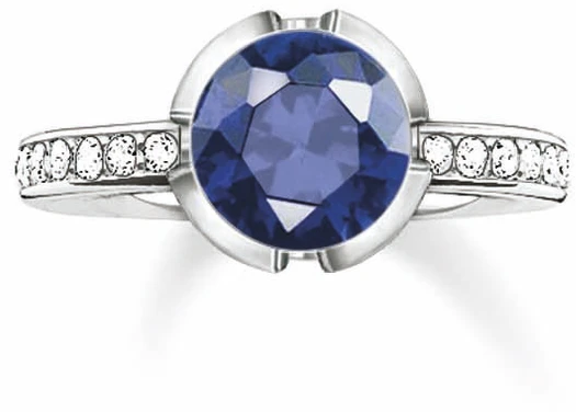 Biżuteria THOMAS SABO 035-050-32-52. Pierścionek, Kolor mėlyna sidabrinė. Kobieta.
